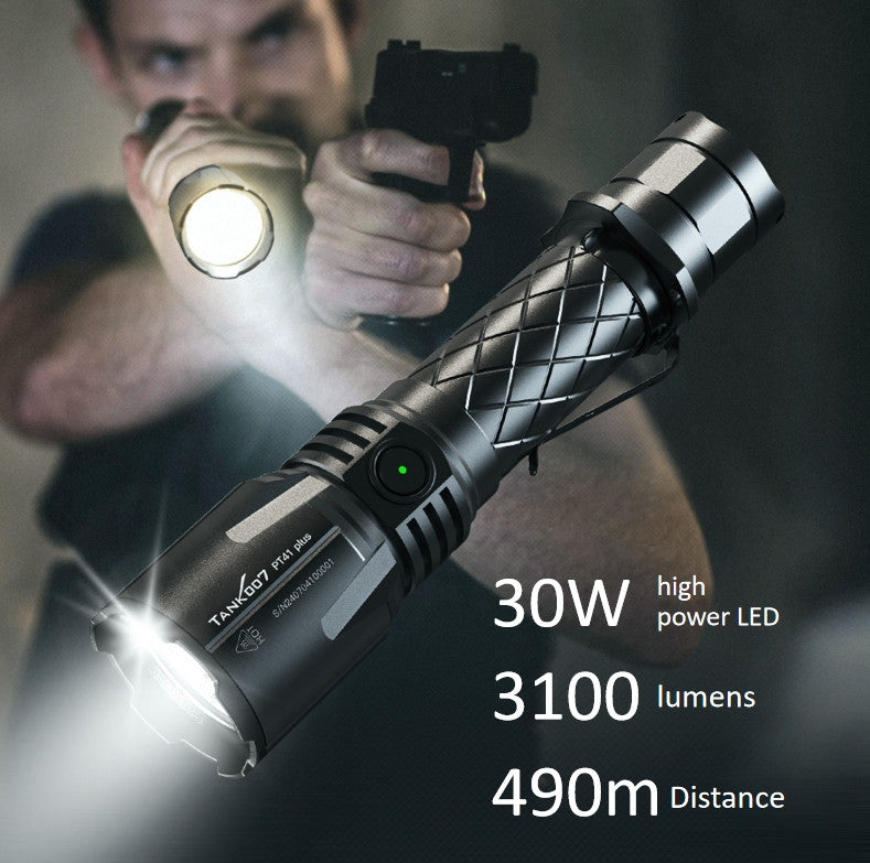 TANK007 PT41Plus patrol security dual-use strong light flashlight LED three-switch high-brightness flashlight