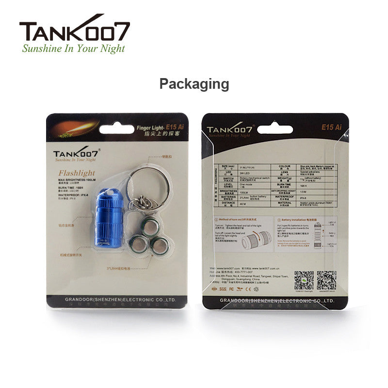 Tank007 E15 Ai kids christmas gifts LED torch promotional gift small fleshlight waterproof flash light mini keychain flashlight