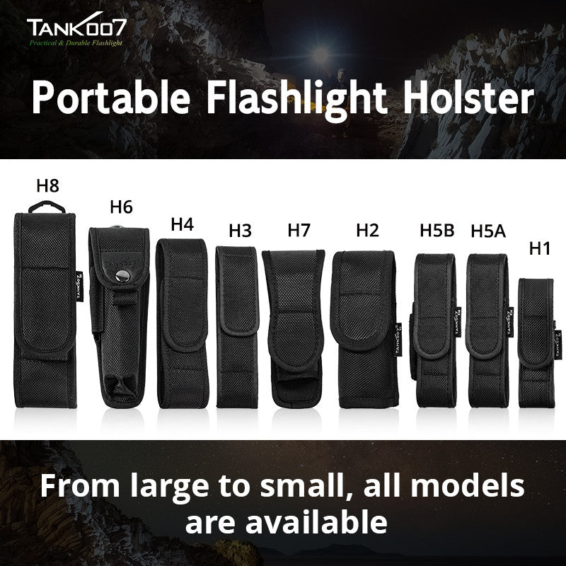 TANK007 NEW High Quality Rubber Nylon LED Flashlight Holster Pouch Torch Holder