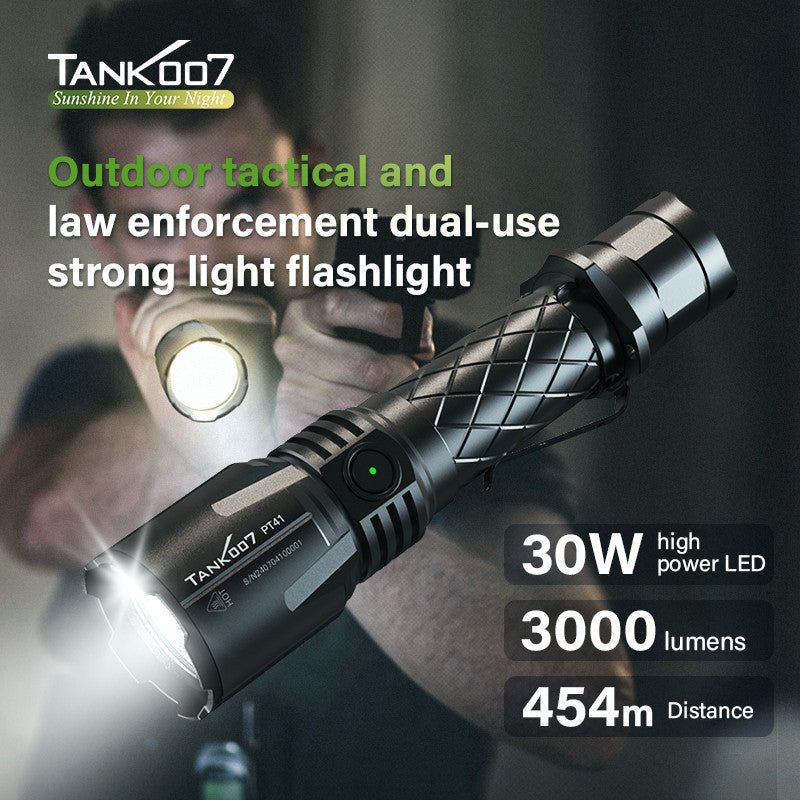 TANK007 new PT41 patrol security dual-use strong light flashlight LED three-switch high-brightness lighting flashlight