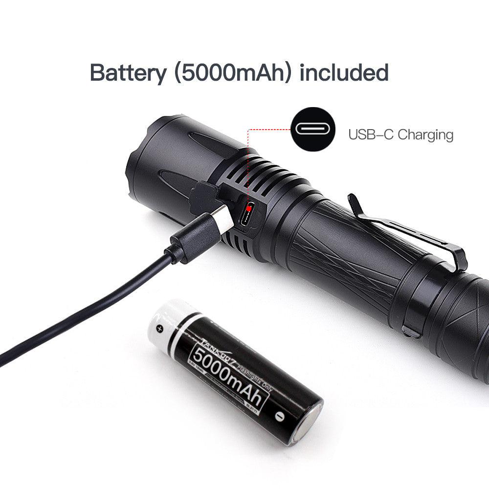 Tank007 KC16 High Power USB Rechargeable Flashlight 21700 Multi-Purpose LED Flashlight