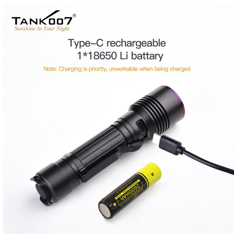 Tank007 UV122 NDT forensic dual LED torch white uv 365 flash light black light flashlight torchlight rechargeable 365nm flashlight uv