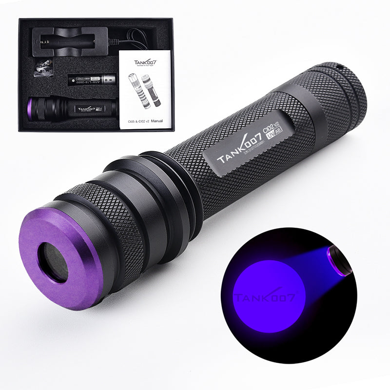 Tank007 CI02V2 Forensic 365nm uniform light CSI torchlight even blacklight torch 365 nm multi wavelength LED UV flashlight CI02V2 KIT PRO