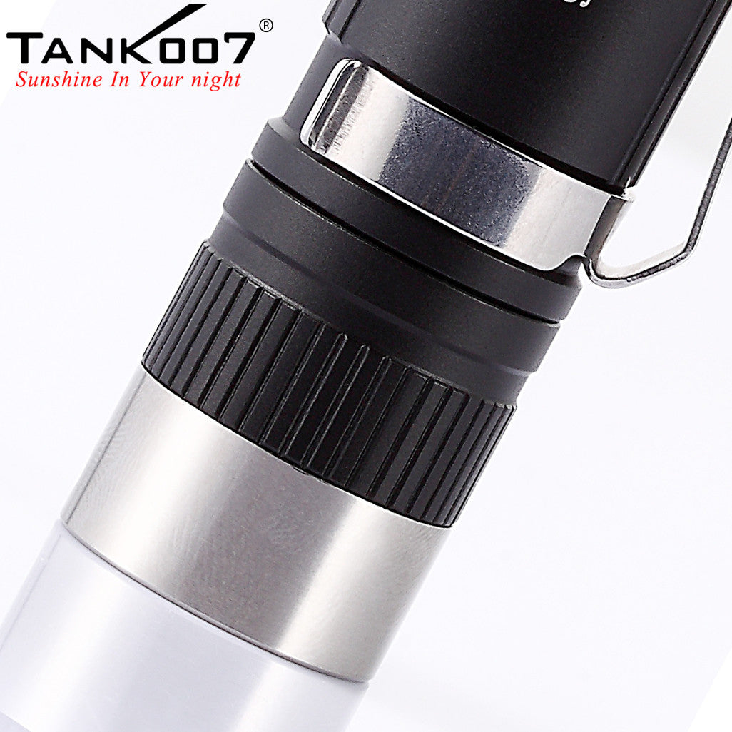 TANK007 J6 LED Antique Gemstone Jewel Jade Flashlight Torch Yellow Light BK