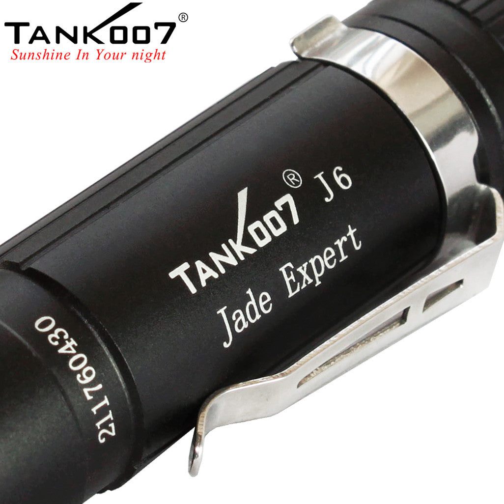 TANK007 J6 LED Antique Gemstone Jewel Jade Flashlight Torch Yellow Light BK