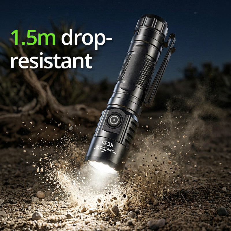 KC35 Waterproof Tactical Flashlight Rechargeable High Power 5000lm Outdoor Linternas Bright Self Defense Torch Light