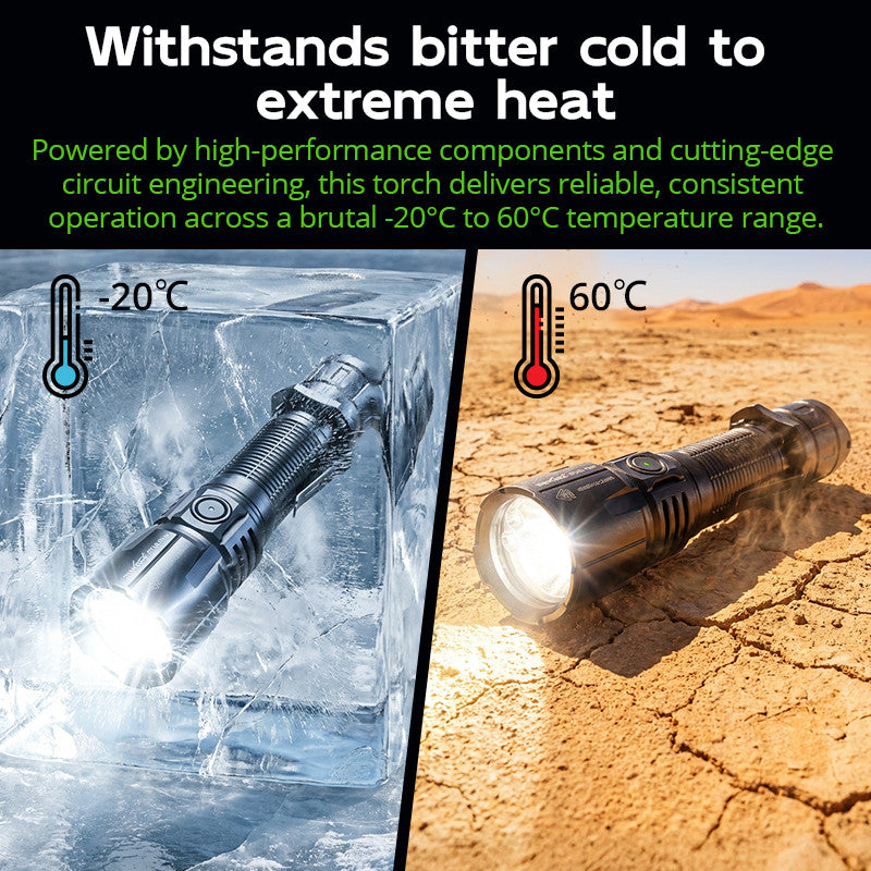 PT42 Plus High Power Tactical Flashlight Outdoor Waterproof 2060LM Three Color Green Red Light Torch Light Rechargeable