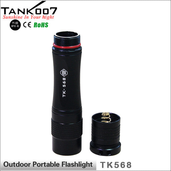 TANK007 TK568 LED flashlight 130lumens torch torches with lanyard O-ring Silicon cap