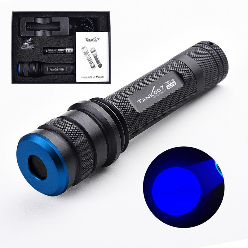 Tank007 CI02V2 Forensic 365nm uniform light CSI torchlight even blacklight torch 365 nm multi wavelength LED UV flashlight CI02V2 KIT PRO