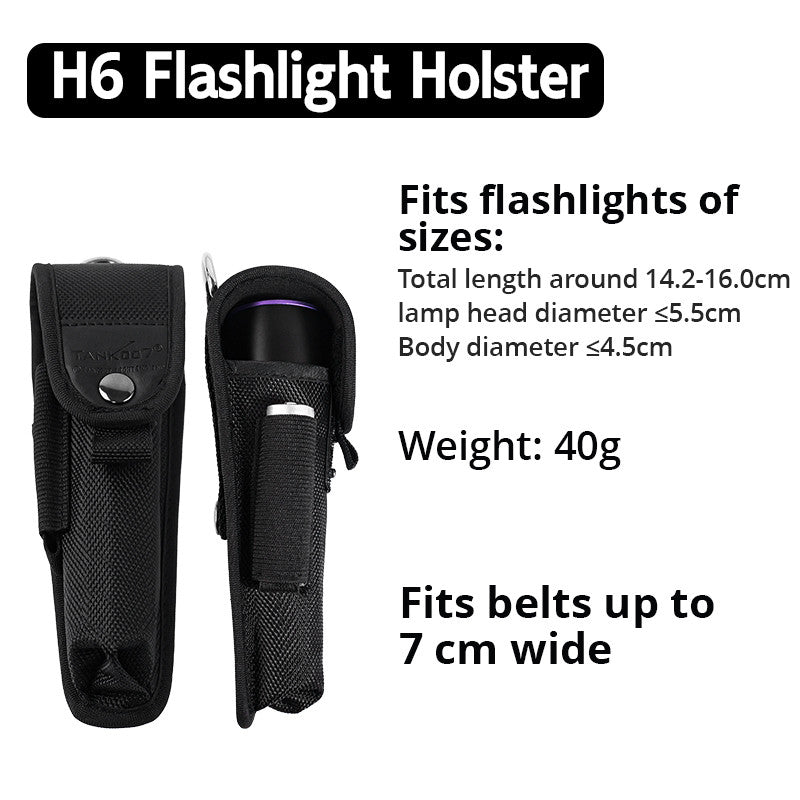 TANK007 NEW High Quality Rubber Nylon LED Flashlight Holster Pouch Torch Holder