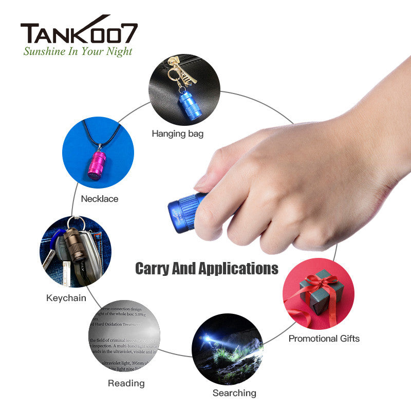 Tank007 E15 Ai kids christmas gifts LED torch promotional gift small fleshlight waterproof flash light mini keychain flashlight