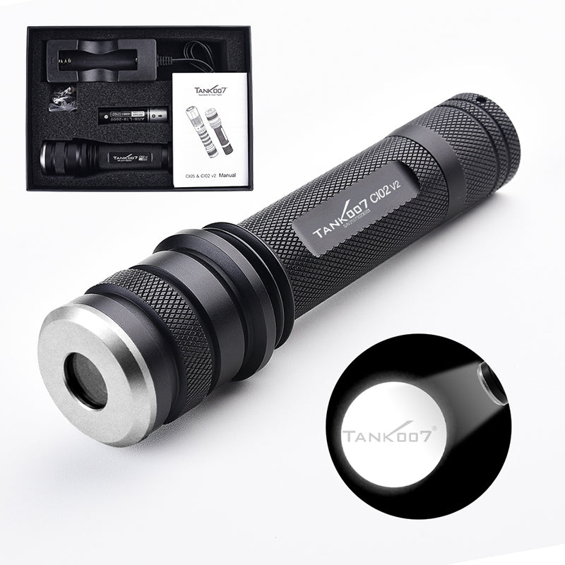 Tank007 CI02V2 Forensic 365nm uniform light CSI torchlight even blacklight torch 365 nm multi wavelength LED UV flashlight CI02V2 KIT PRO