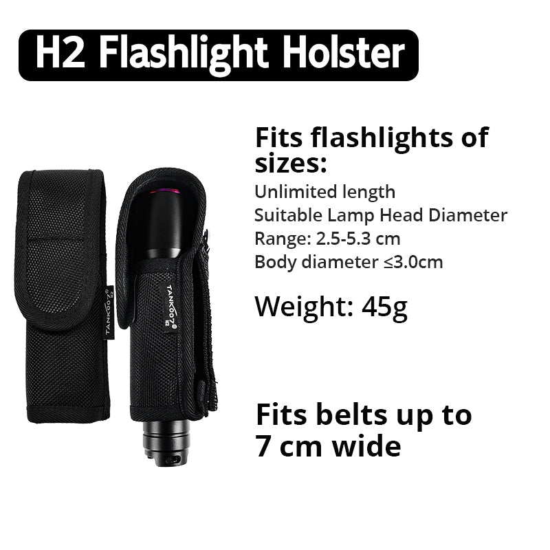 TANK007 NEW High Quality Rubber Nylon LED Flashlight Holster Pouch Torch Holder