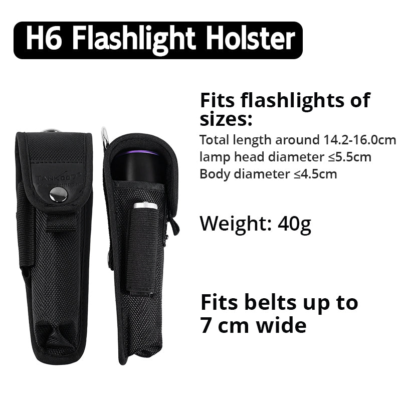 TANK007 NEW High Quality Rubber Nylon LED Flashlight Holster Pouch Torch Holder