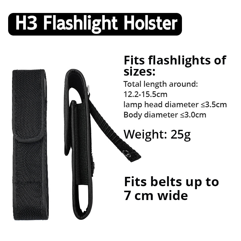 TANK007 NEW High Quality Rubber Nylon LED Flashlight Holster Pouch Torch Holder