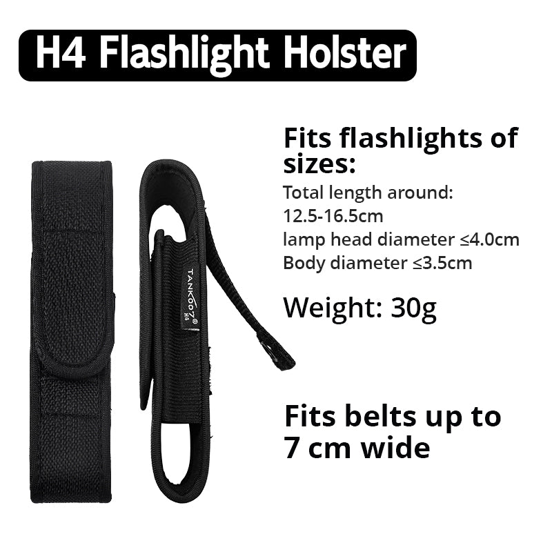 TANK007 NEW High Quality Rubber Nylon LED Flashlight Holster Pouch Torch Holder