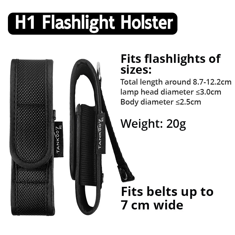 TANK007 NEW High Quality Rubber Nylon LED Flashlight Holster Pouch Torch Holder