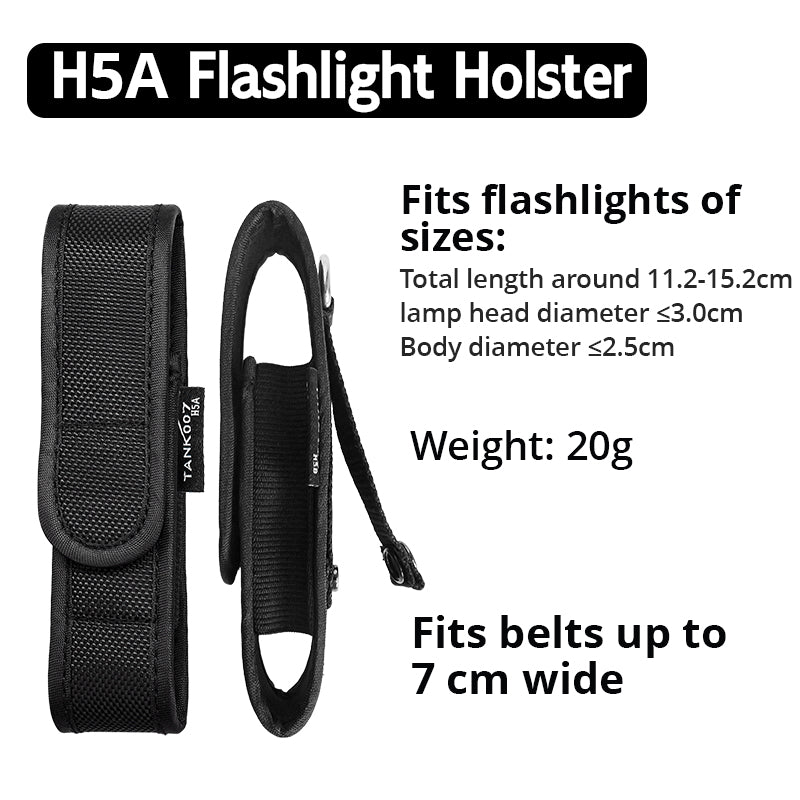 TANK007 NEW High Quality Rubber Nylon LED Flashlight Holster Pouch Torch Holder