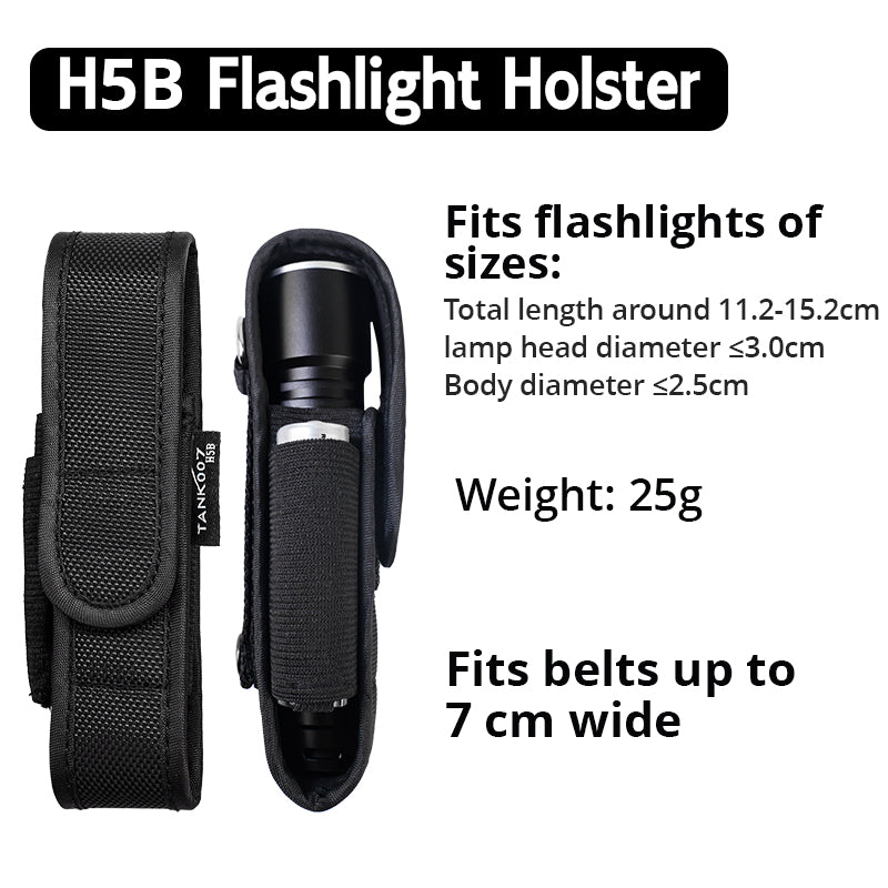 TANK007 NEW High Quality Rubber Nylon LED Flashlight Holster Pouch Torch Holder