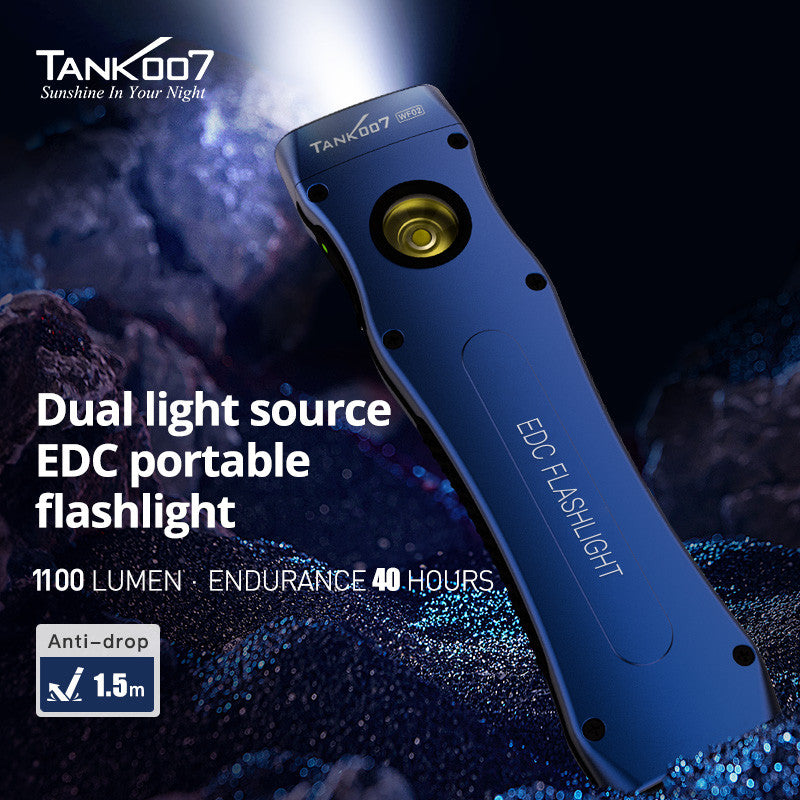 TANK007 Slim Strong Light Flashlight WF02 Rechargeable Pocket Flashlight
