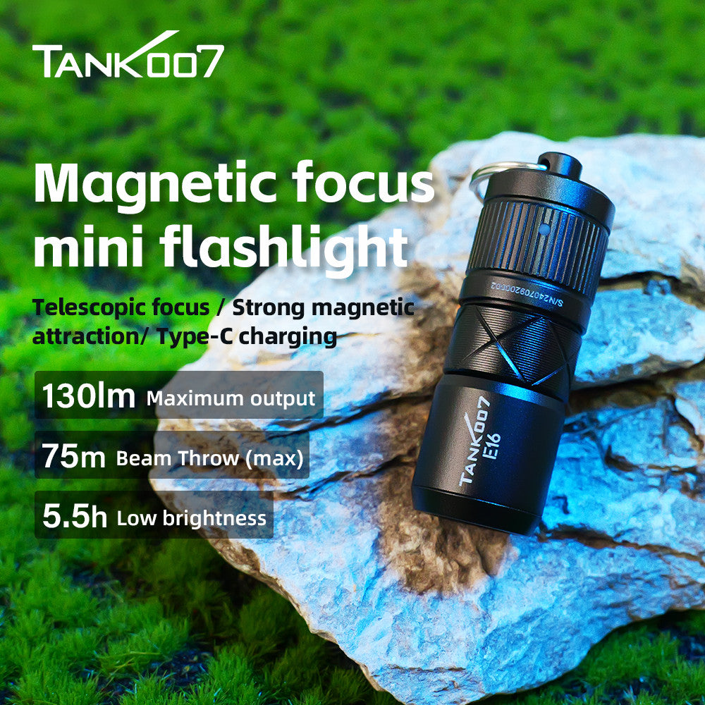 Magnetic mini zoomable flashlight E16