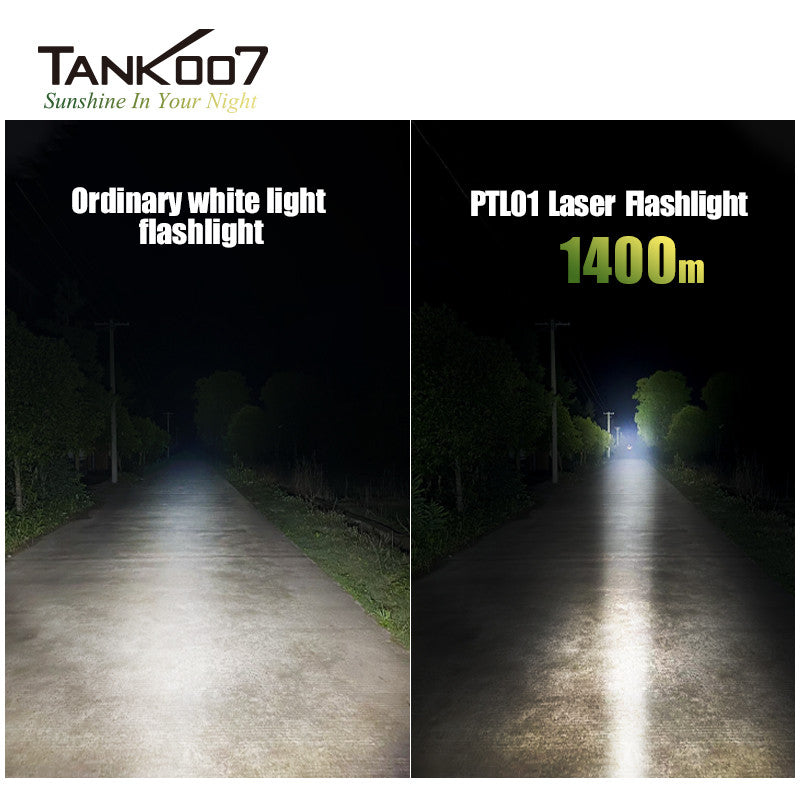 Tank007 PTL01 1400m Powerful Rechargeable LED Laser Mosquito Repellent Flashlight - Powerful White Laser Beam High Performance LED Flashlight