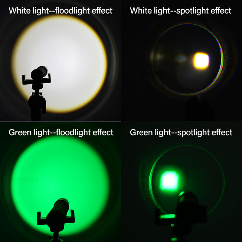 TANK007 dual light source zoom dimmable flashlight  light led white light-green light flashlight TK737