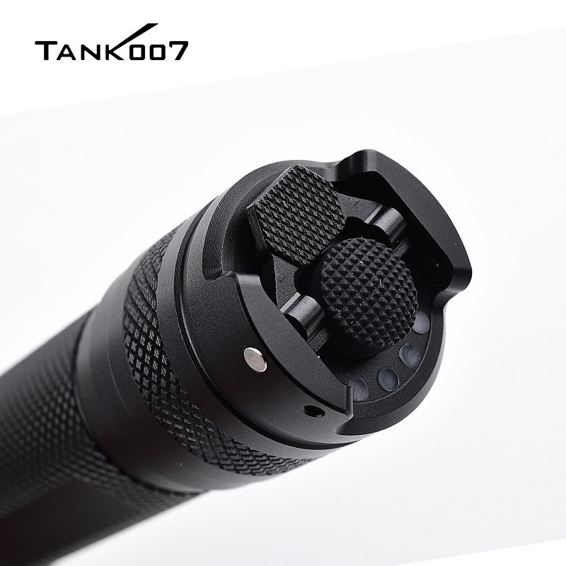 TANK007 PC11B high performance rechargeable flashlight adopts scientific design, which is very suitable for outdoor camping and searching
