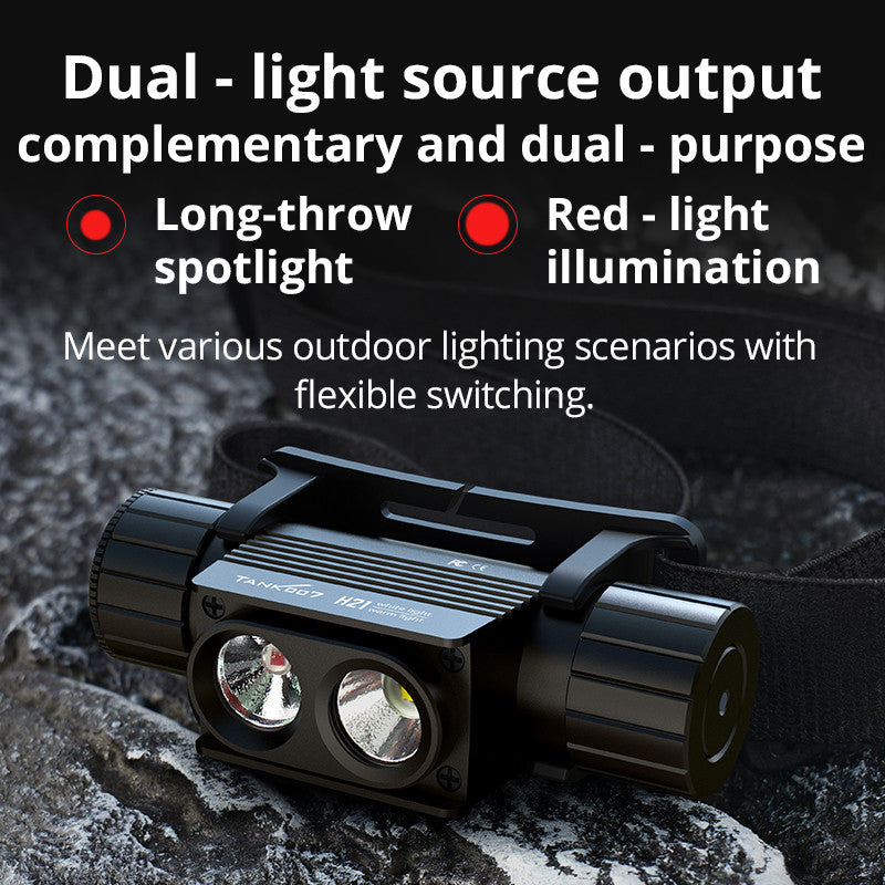 H21R double lamp headlight strong uniform red light magnetic rechargeable lamp