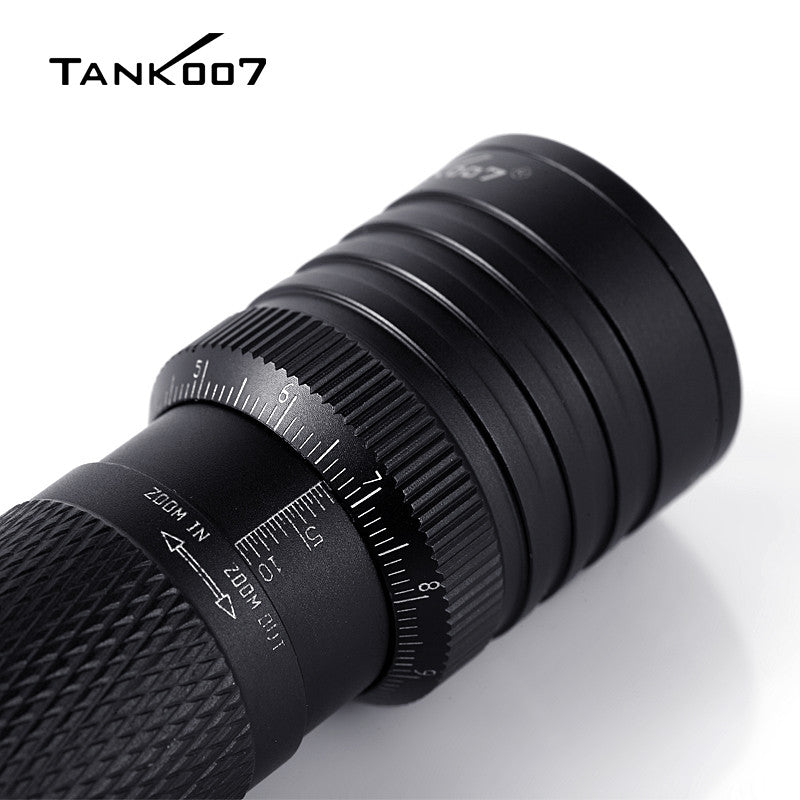 TANK007 dual light source zoom dimmable flashlight  light led white light-green light flashlight TK737
