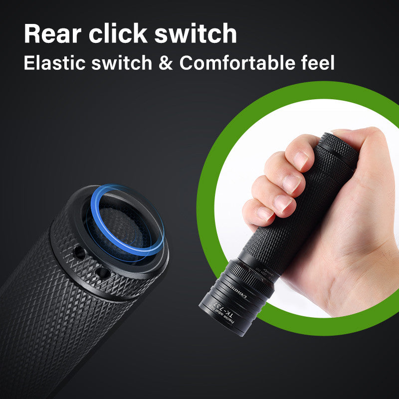 TANK007 dual light source zoom dimmable flashlight  light led white light-green light flashlight TK737