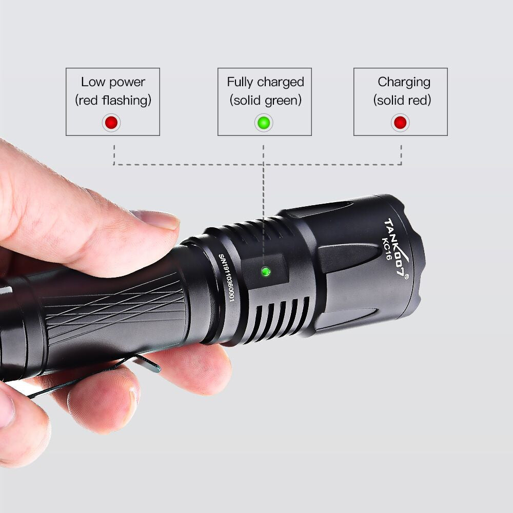 Tank007 KC16 High Power USB Rechargeable Flashlight 21700 Multi-Purpose LED Flashlight