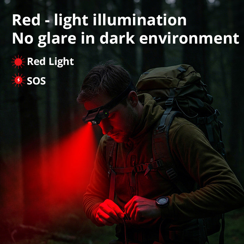 H21R double lamp headlight strong uniform red light magnetic rechargeable lamp