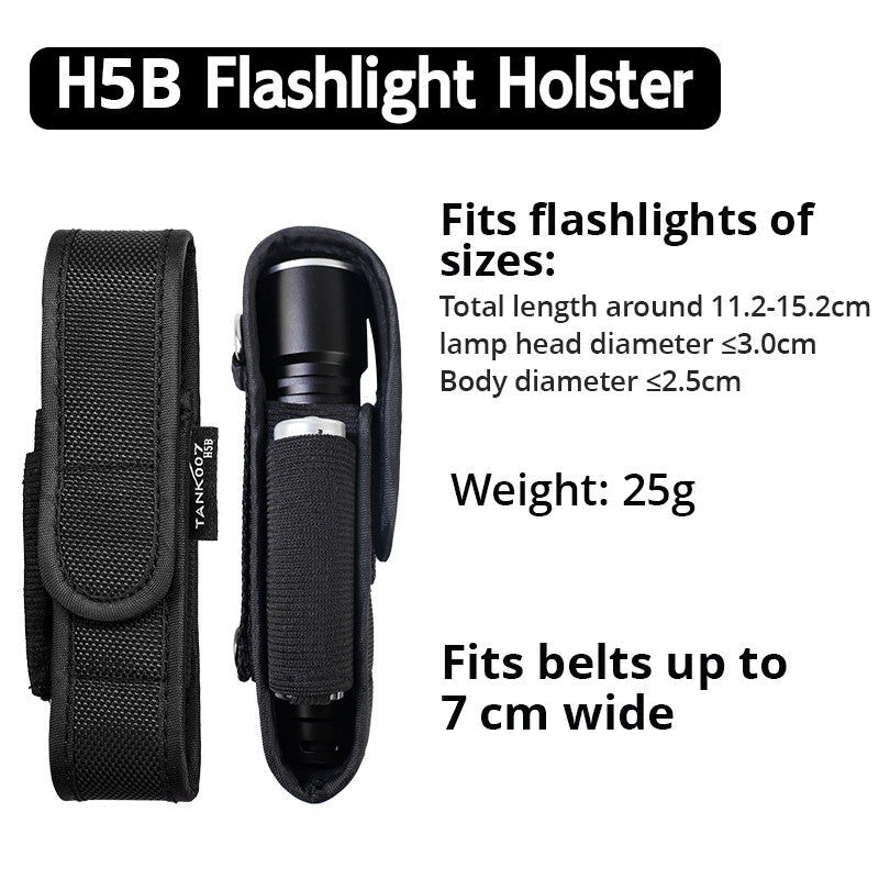 TANK007 NEW High Quality Rubber Nylon LED Flashlight Holster Pouch Torch Holder