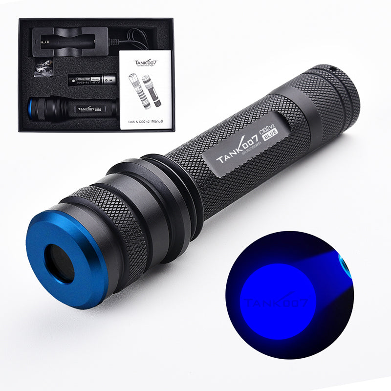 Tank007 CI02V2 Forensic 365nm uniform light CSI torchlight even blacklight torch 365 nm multi wavelength LED UV flashlight CI02V2 KIT PRO