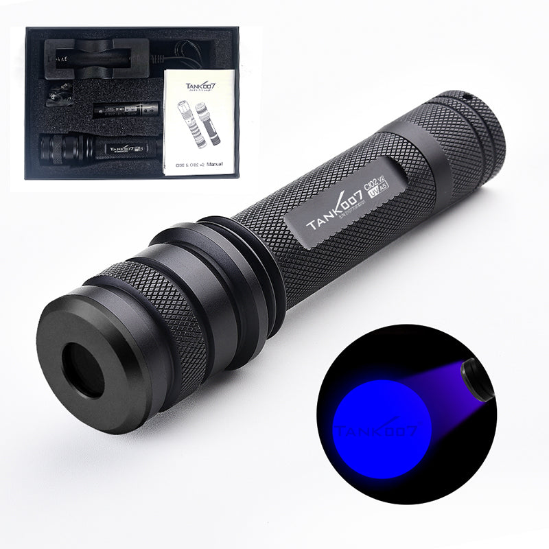Tank007 CI02V2 Forensic 365nm uniform light CSI torchlight even blacklight torch 365 nm multi wavelength LED UV flashlight CI02V2 KIT PRO