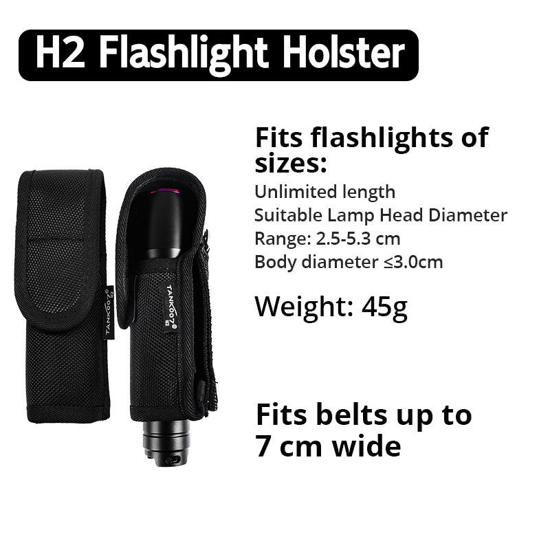 TANK007 NEW High Quality Rubber Nylon LED Flashlight Holster Pouch Torch Holder