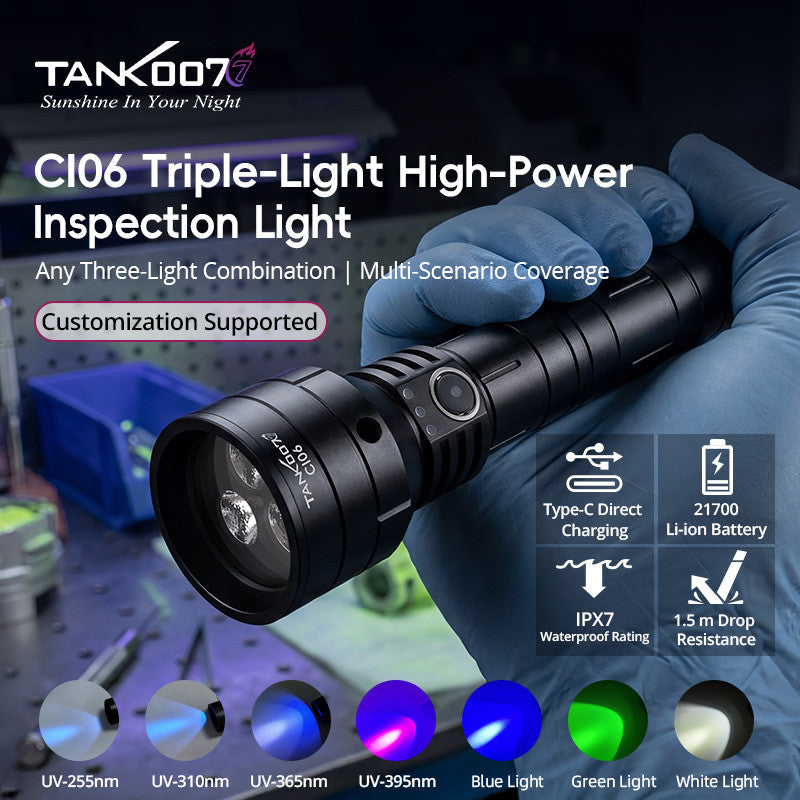 CI06 High Power Inspection Light Forensic Evidence Collection Torch Light Linterna 3 in 1 Forensic Kits Flashlight