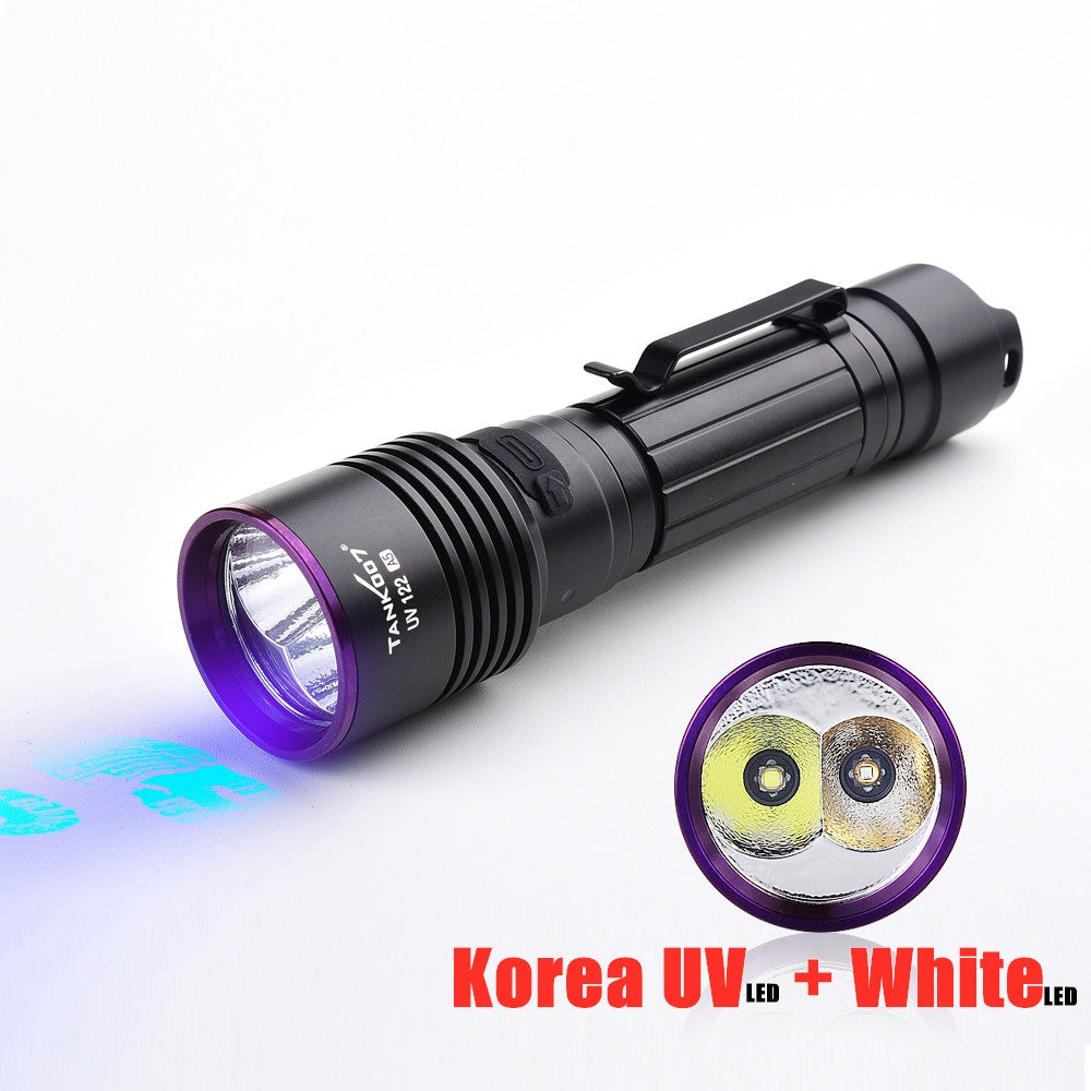 Tank007 UV122 NDT forensic dual LED torch white uv 365 flash light black light flashlight torchlight rechargeable 365nm flashlight uv