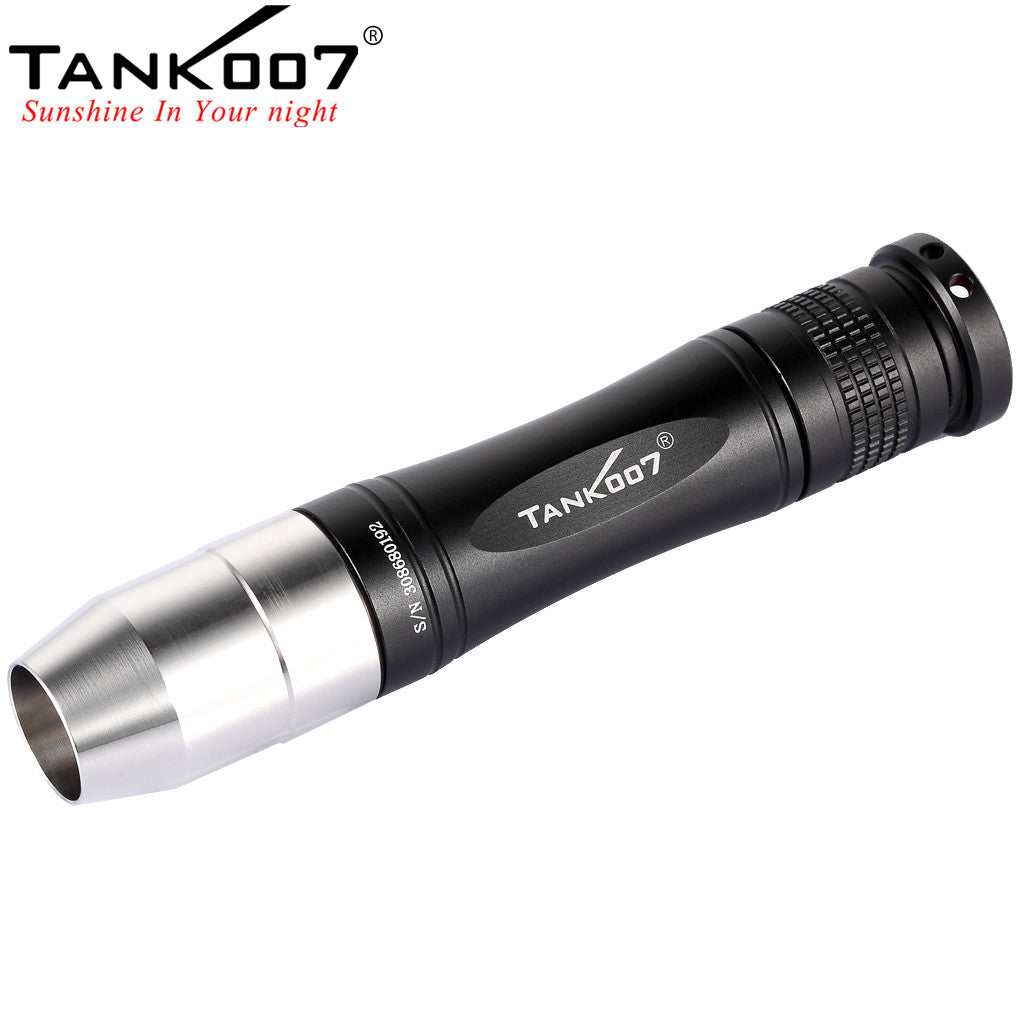 TANK007 TK568 LED Antique Gemstone Jewel Jade Flashlight Torch Yellow Light