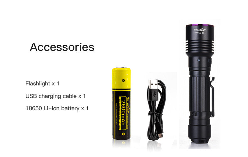 Tank007 UV122 NDT forensic dual LED torch white uv 365 flash light black light flashlight torchlight rechargeable 365nm flashlight uv