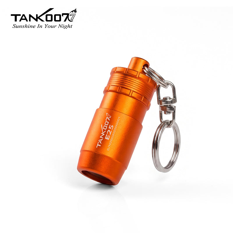 Orange TANK007 E25 keychain flashlight