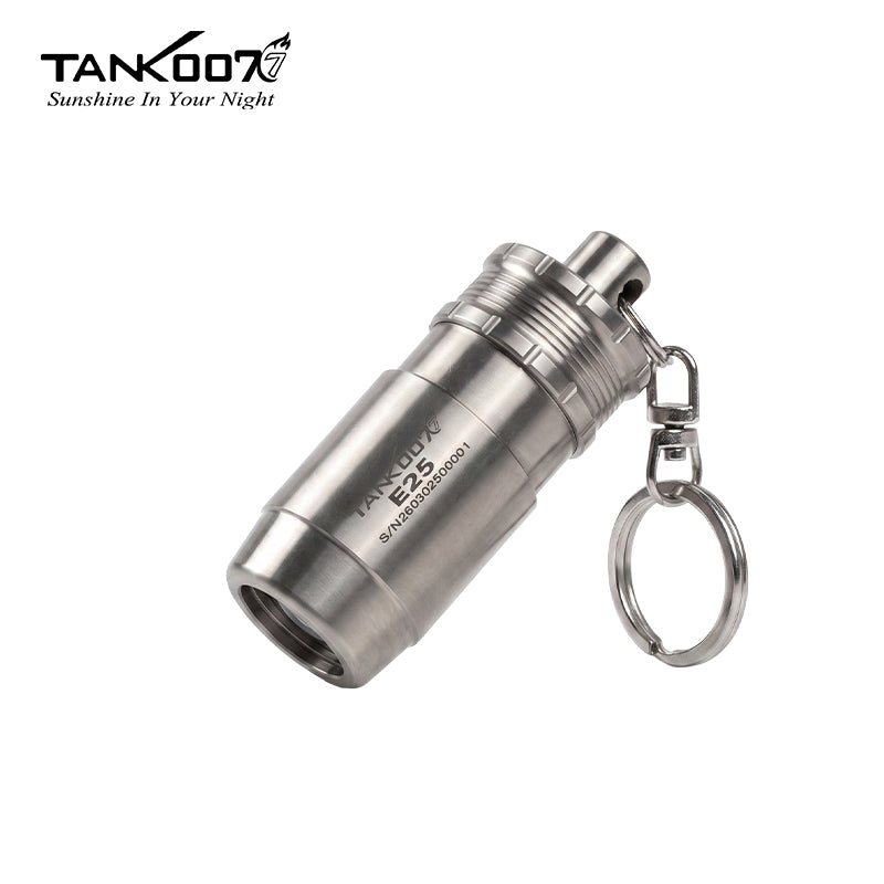 Titanium TANK007 E25 keychain flashlight alternate view